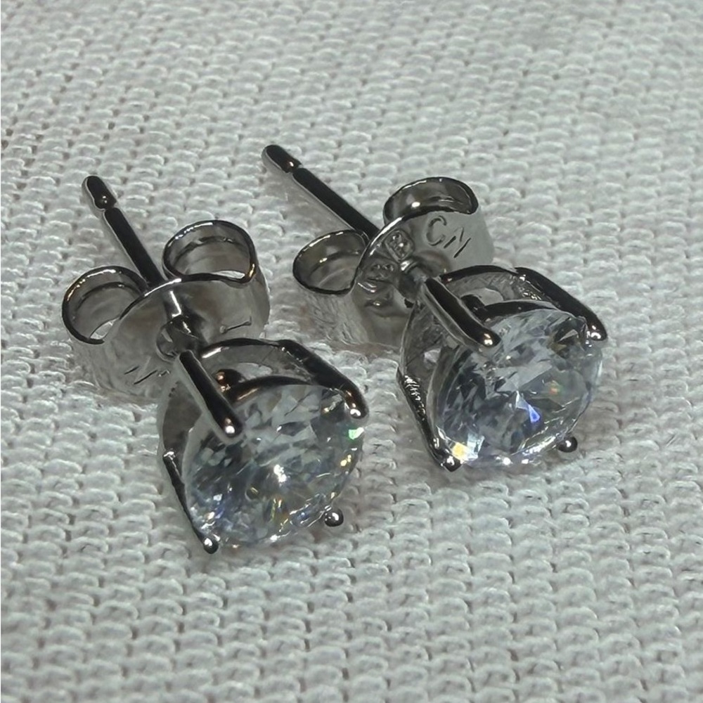 Stud Earrings Cubic Zirconia Solitaire | Diamond Look
